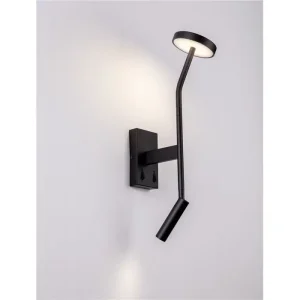LOGOS ZIDNA LAMPA LED /3000K/9W/487Lm/CRNA