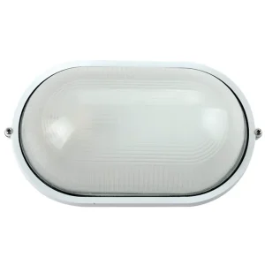 OVALNA VANJSKA ZIDNA LAMPA S PREGRADOM BIJELA MAX 60W