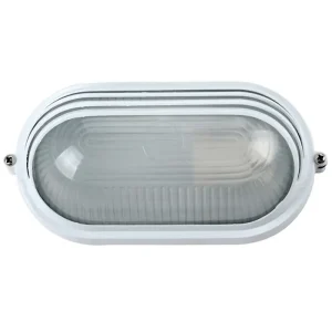 OVALNA VANJSKA ZIDNA LAMPA S PREGRADOM BIJELA + SHADE MAX 60W