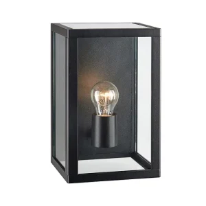 PELHAM ZIDNA SVJETILJKA BLACK/CLEAR E27 IP44
