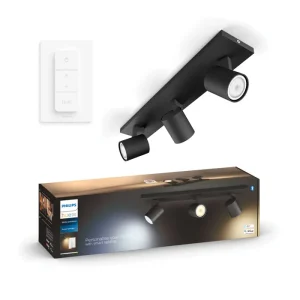 PHILIPS RUNNER HUE REFLEKTOR CRNA 3X4.2W 2200-6500K + DALJINSKI UPRAVLJAČ