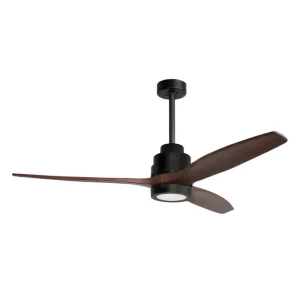 SABAL PLAFONSKI VENTILATOR LED 12W/3000K/800lm/IP20/MATT CRNA & SMEĐA