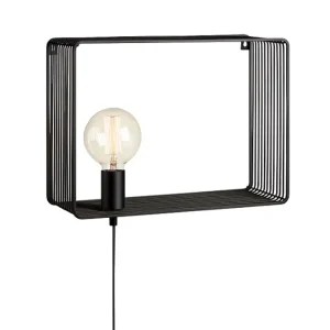 SHELF ZIDNA SVJETILJKA CRNA E27