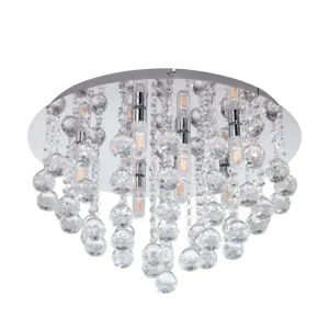 PLAFONJERA 8xLED G9, 8X3W, 8X360lm, IP44, KROM/KRISTALI ALMONTE