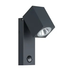 VANJSKA ZIDNA LAMPA 1xLED 5W, 3000K, SA SENZOROM, LIJEVANI ALUMINIJ/ANTRACIT SAK