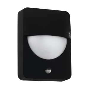 VANJSKA ZIDNA LAMPA 1xE27 28W, IP44, SENZOR, POCINČANI ČELIK/PLASTIKA/CRNA SALVA