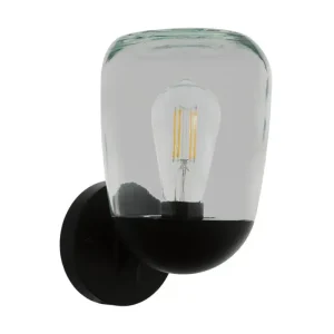 VANJSKA ZIDNA LAMPA 1xE27 60W, IP44, ALUMINIJ/STAKLO/CRNA DONATORI