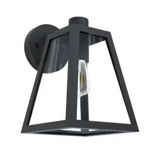 VANJSKA ZIDNA LAMPA 1xE27 60W, IP44, ALUMINIJ/STAKLO/CRNA MIRANDOLA