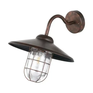 VANJSKA ZIDNA LAMPA 1xE27 ČELIK/BAKAR ANTIK MELGOA