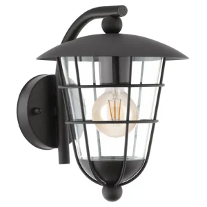 VANJSKA ZIDNA LAMPA 1xE27 ČELIK/CRNA PULFERO