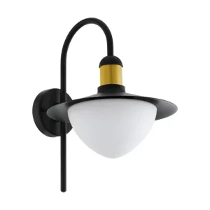 VANJSKA ZIDNA LAMPA 1xE27 CRNO/ZLATNA SIRMIONE
