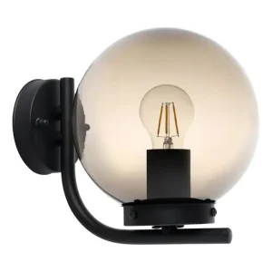 VANJSKA ZIDNA LAMPA 1xE27 PR-200, CRNA/TAMNO STAKLO TAVERNA