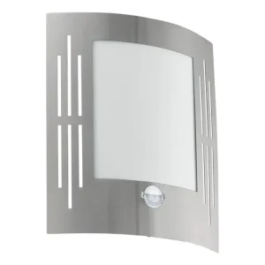 VANJSKA ZIDNA LAMPA 1xE27 SA SENZOROM, INOX CITY