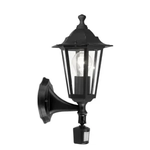 VANJSKA ZIDNA LAMPA 1xE27 SENZOR, CRNA LATERNA 4