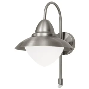 VANJSKA ZIDNA LAMPA 1xE27 SENZOR, INOX SIDNEY