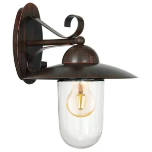 VANJSKA ZIDNA LAMPA 1xE27 SMEĐA/ANTIK MILTON