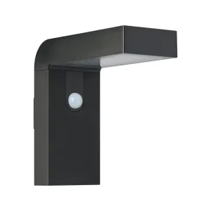 VANJSKA SOLARNA ZIDNA LAMPA LED 18X02W, SA SENZOROM, CRNA BARACCONI