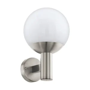 VANJSKA ZIDNA LAMPA 1xE27 9W INKLUZIV, RBG-BIJELA, IP44, ČELIK/BIJELA, NISIA-Z