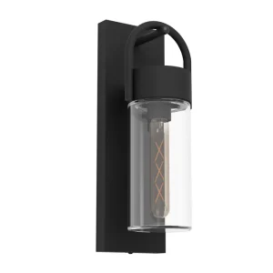 VANJSKA ZIDNA LAMPA 1xE27 IP44, CRNA/PROZIRNO STAKLO, CARRARO